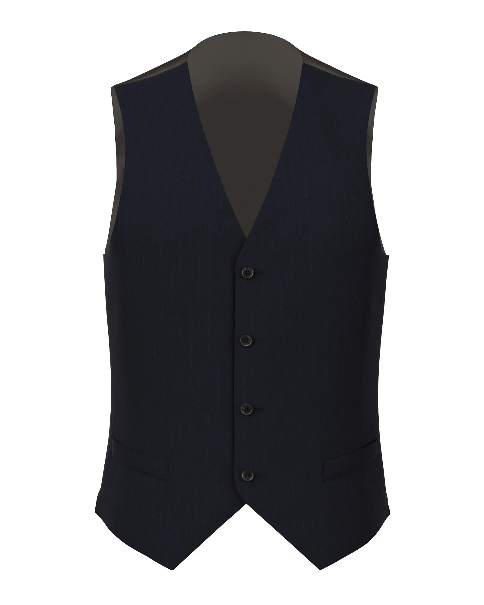 Gilet Signature in lana Super 170's gessato blu e azzurro