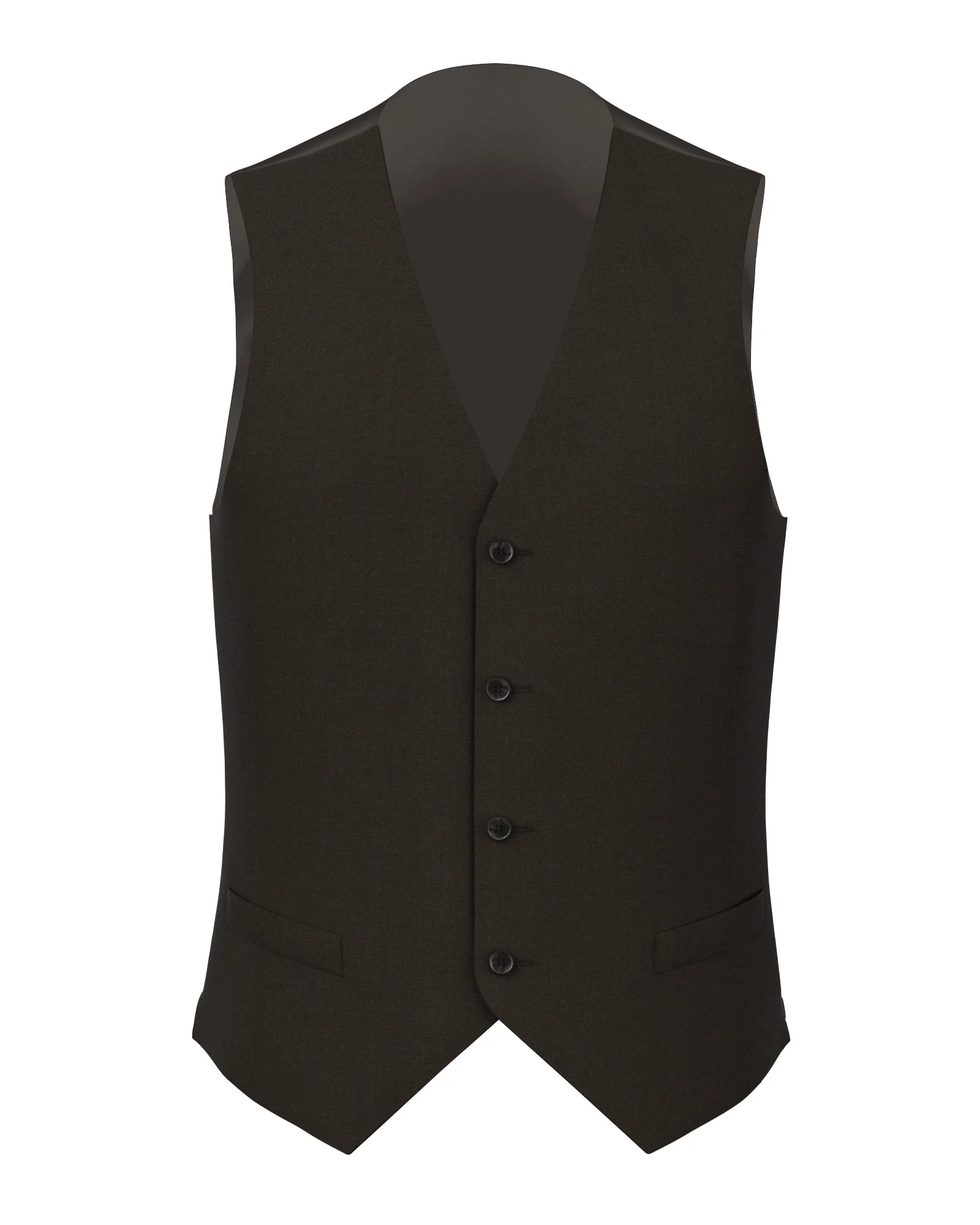 Gilet Signature in lana Super 170's marrone