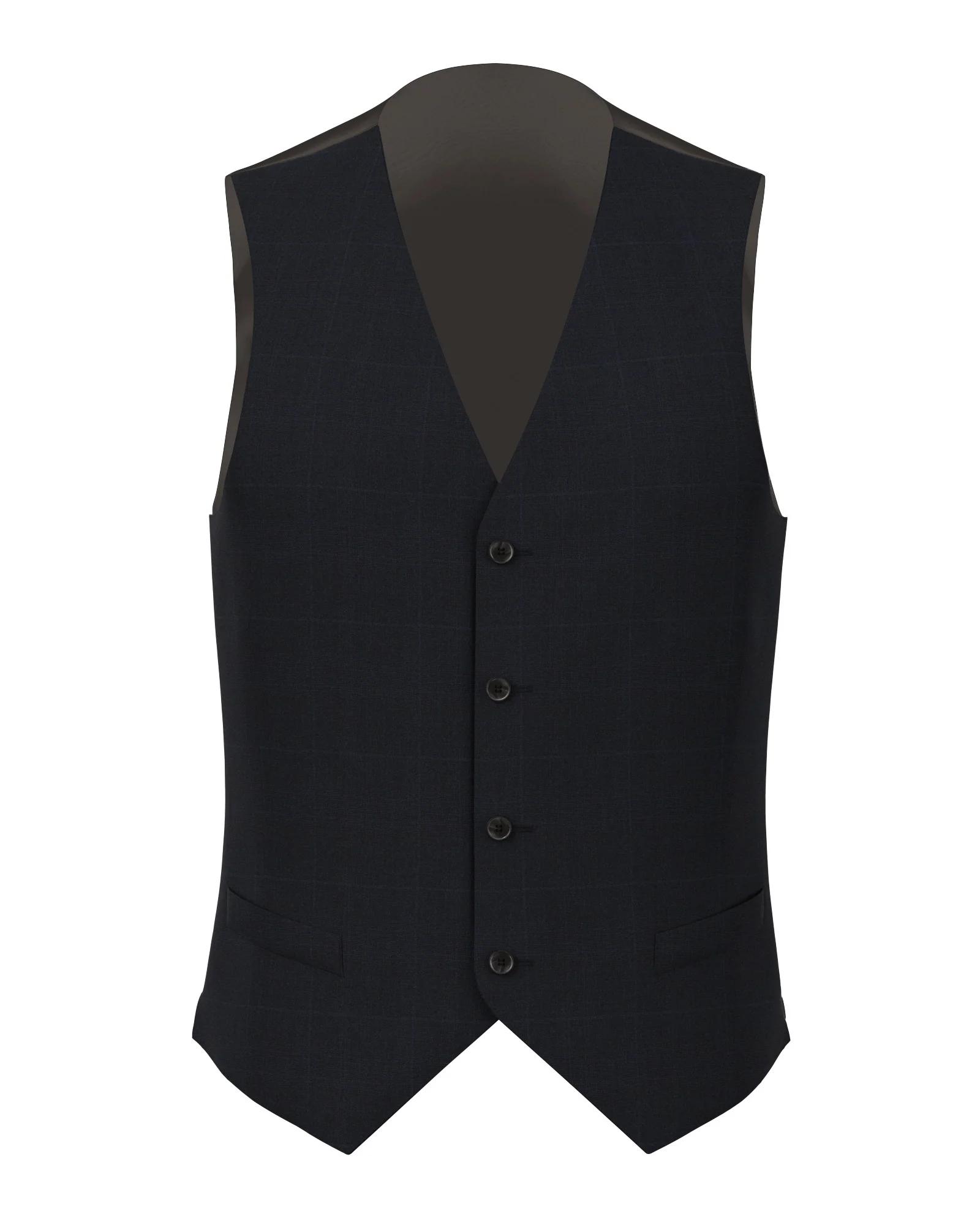 Gilet Signature in lana Super 170's principe di Galles blu