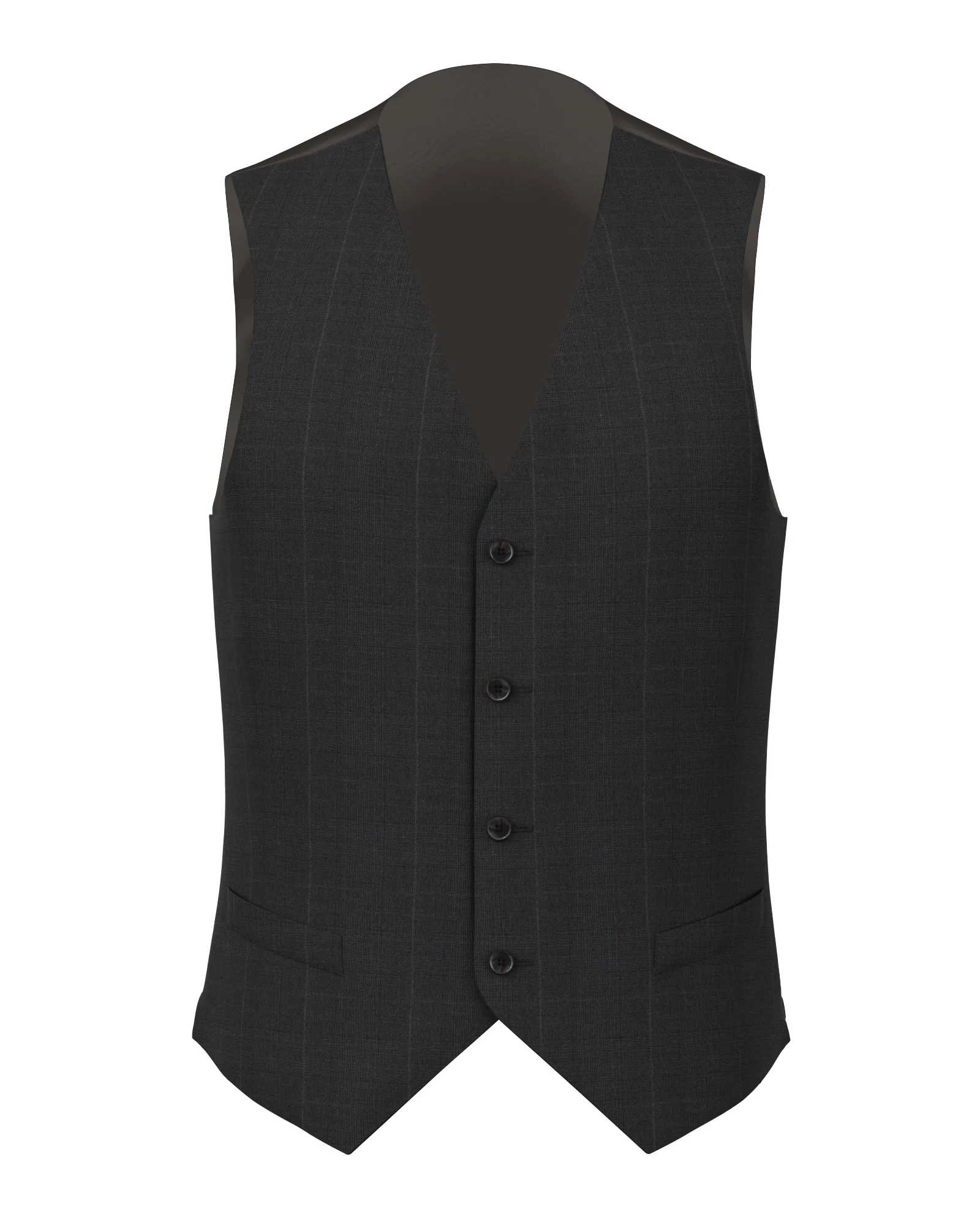 Gilet Signature in lana Super 170's principe di Galles grigio