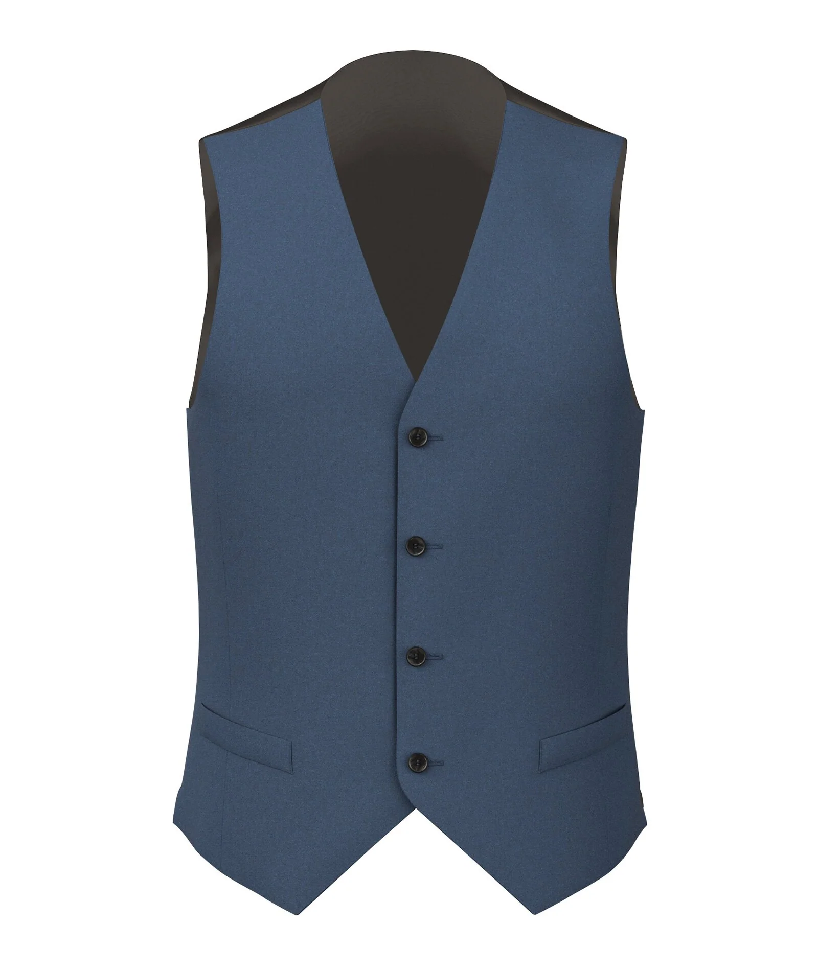 Gilet Su Misura da Uomo Blu denim in Cotone stretch
