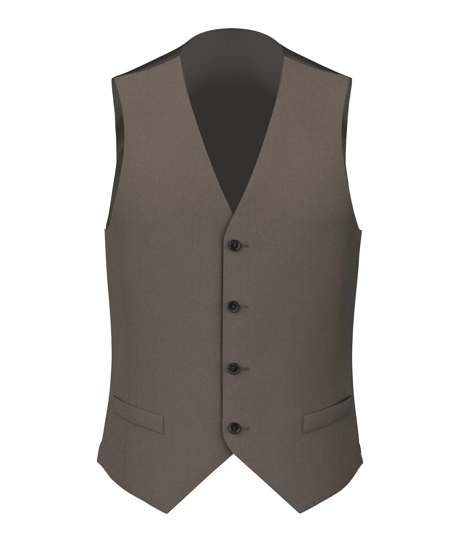 Gilet Su Misura da Uomo Canna di fucile in Twill di Lino e Lana