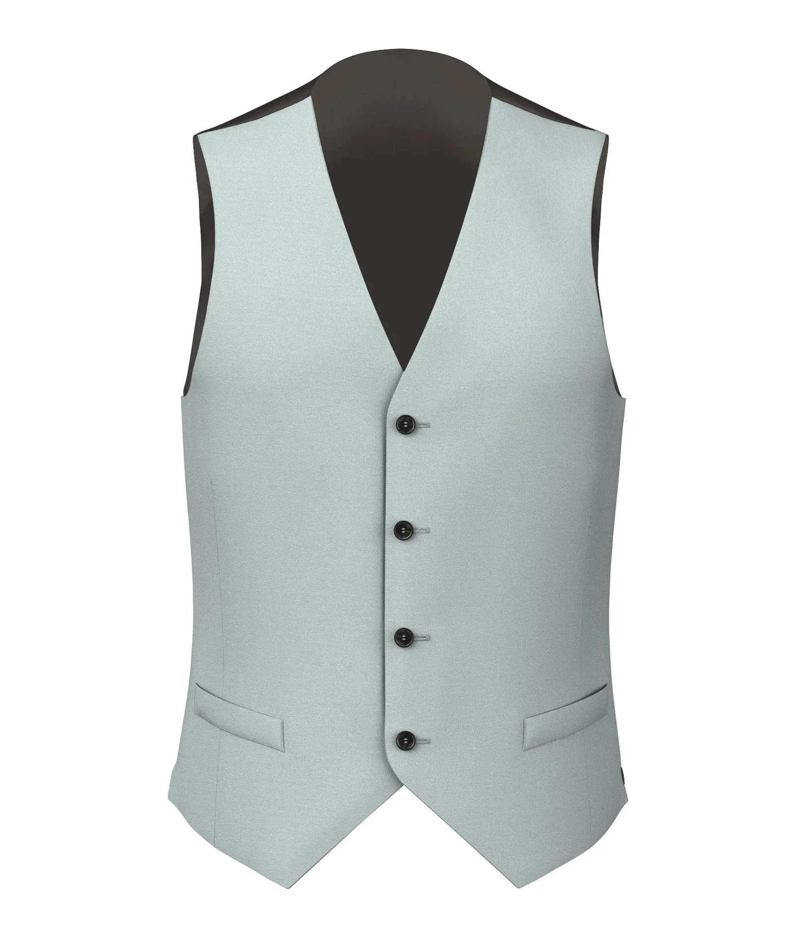 Gilet Su Misura da uomo ghiaccio in twill di lana