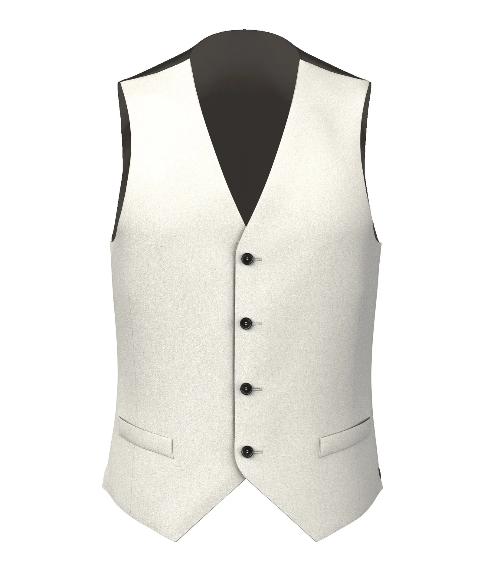 Gilet Su Misura da Uomo in lana bianco naturale