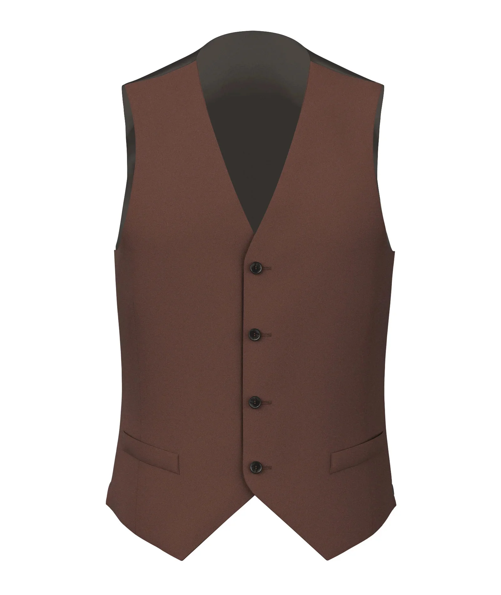 Gilet Su Misura da uomo marrone in lana