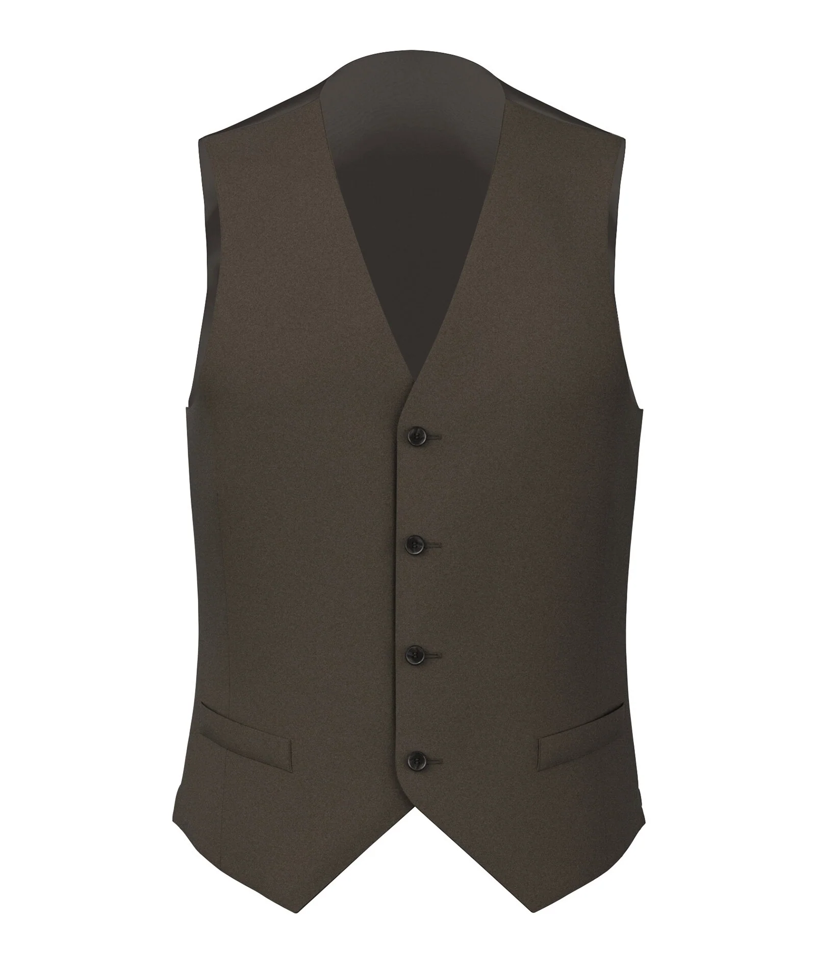 Gilet Su Misura da Uomo Tortora in Tela di Lana stretch