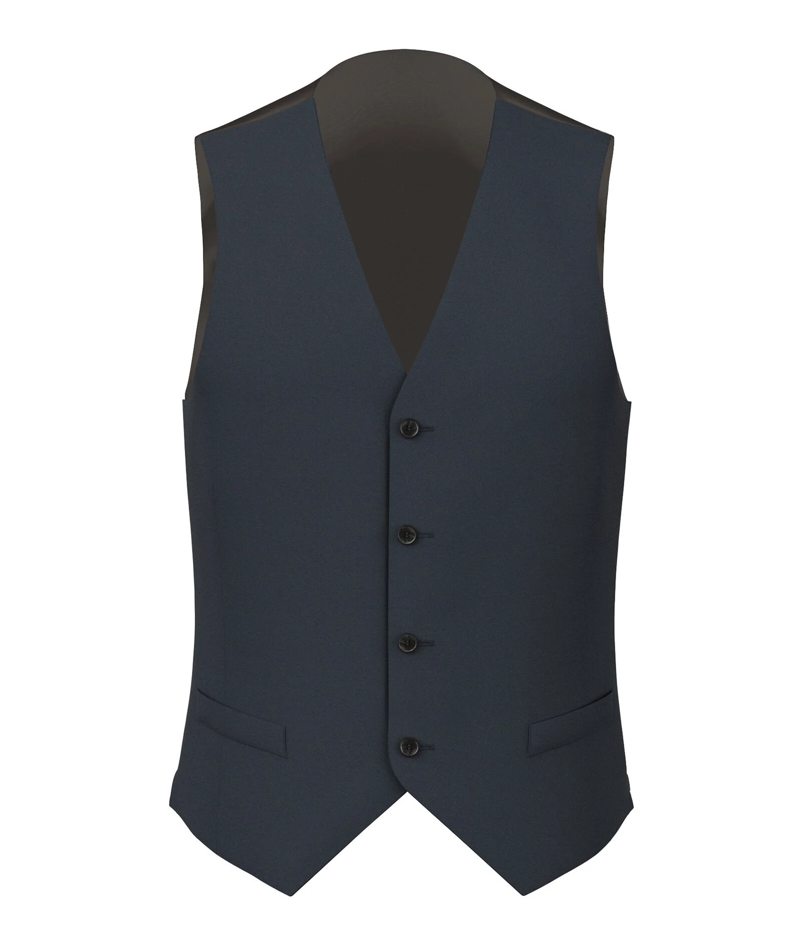 Gilet Su Misura da Uomo Verde petrolio in Twill di Lana