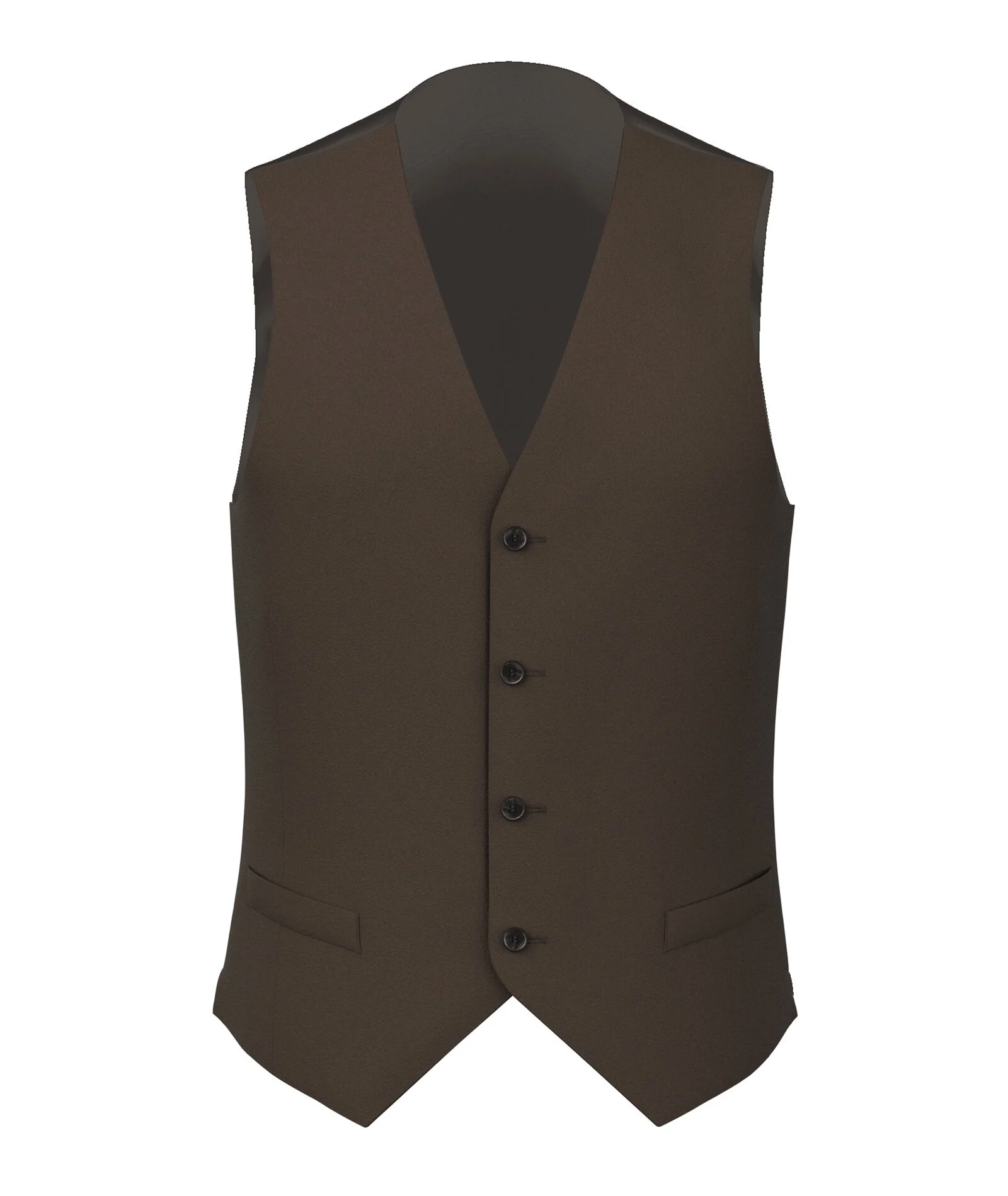 Gilet Su Misura marrone in flanella di lana