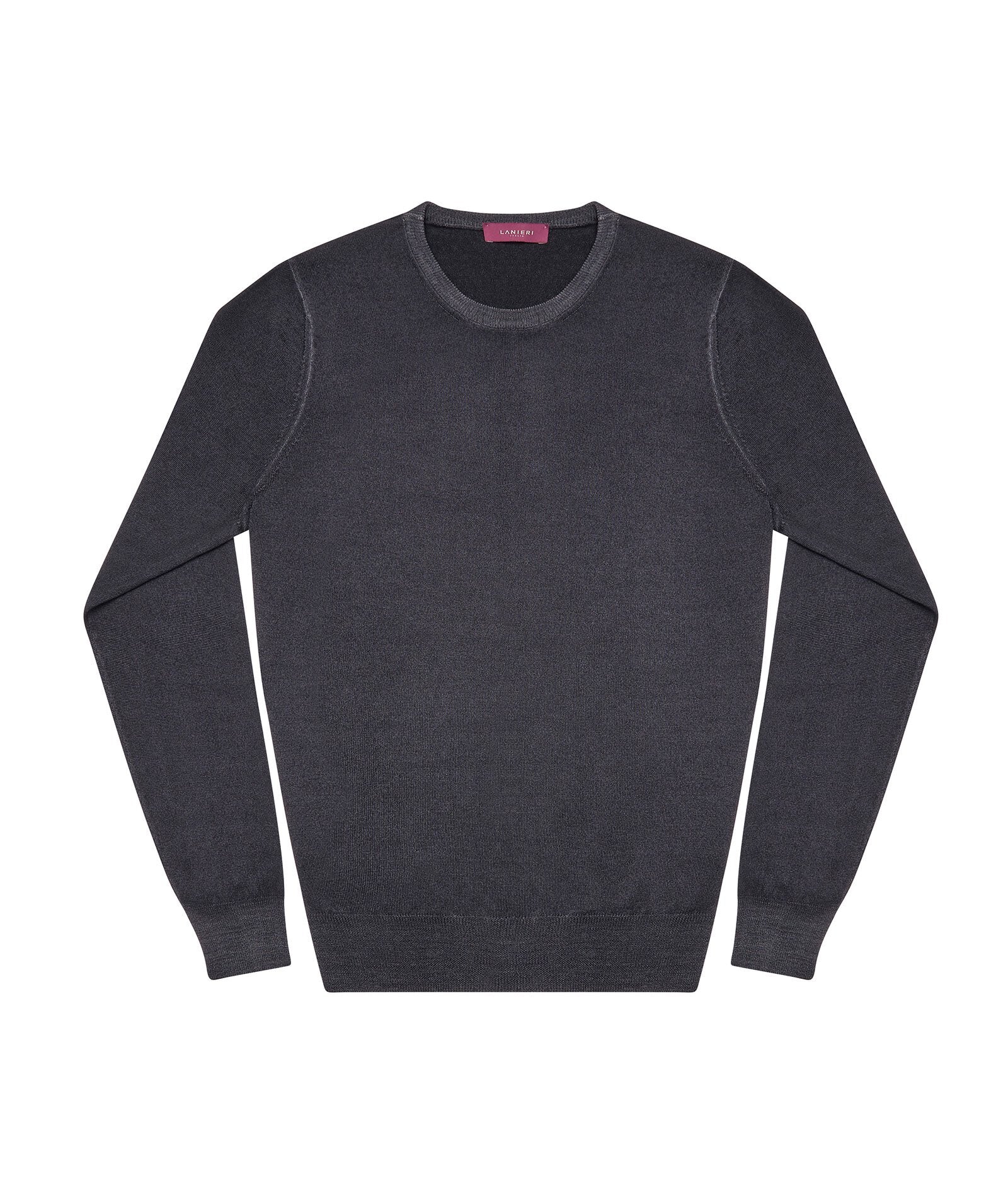 Maglione antracite in lana lavata - Image 3