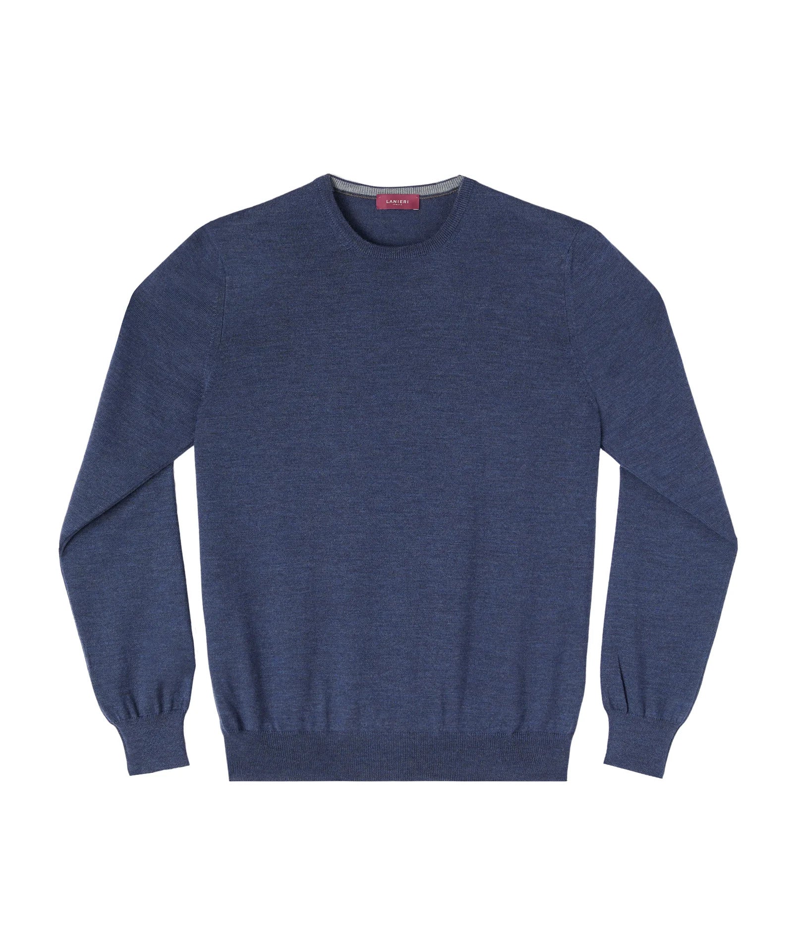 Maglione blu denim in lana - Image 3