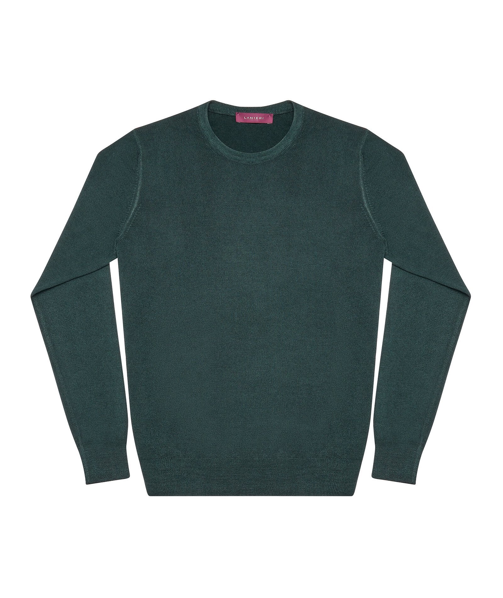 Maglione verde in lana lavata - Image 3