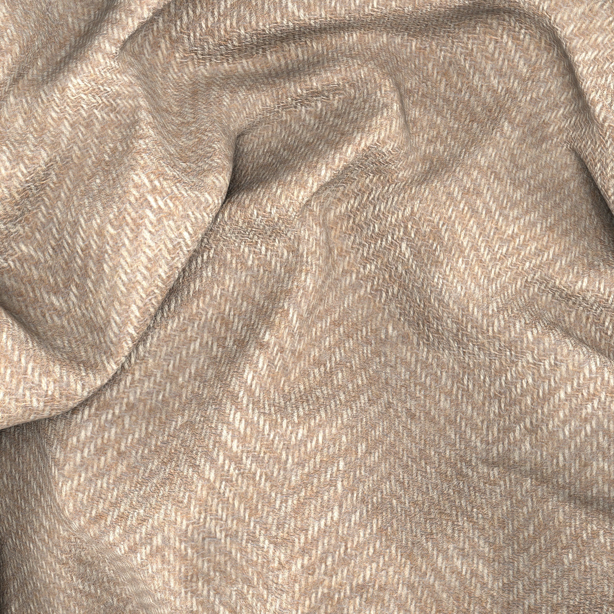 Overshirt in lana e alpaca spigata beige - Image 2
