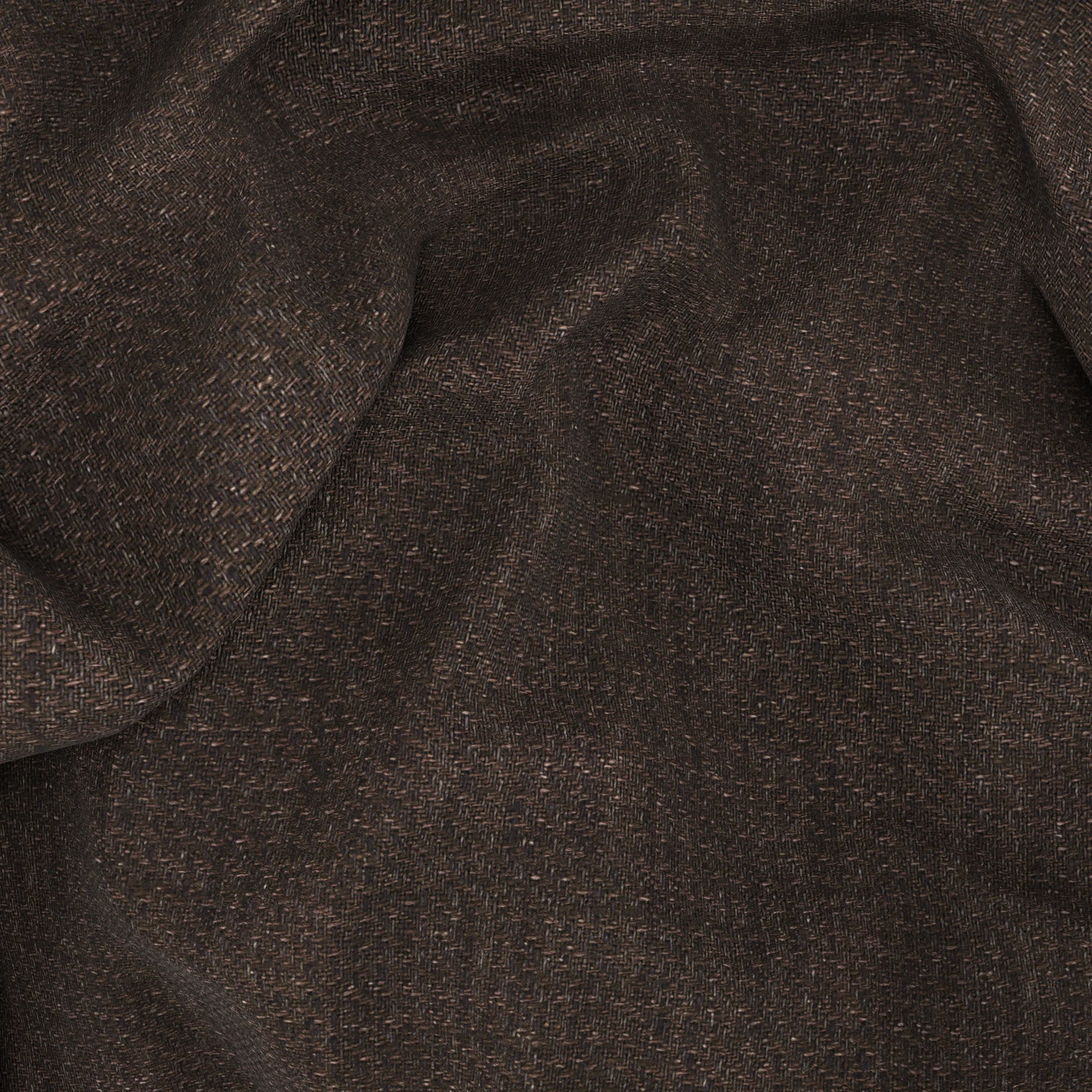 Overshirt in lino microdesign diagonale marrone - Image 6