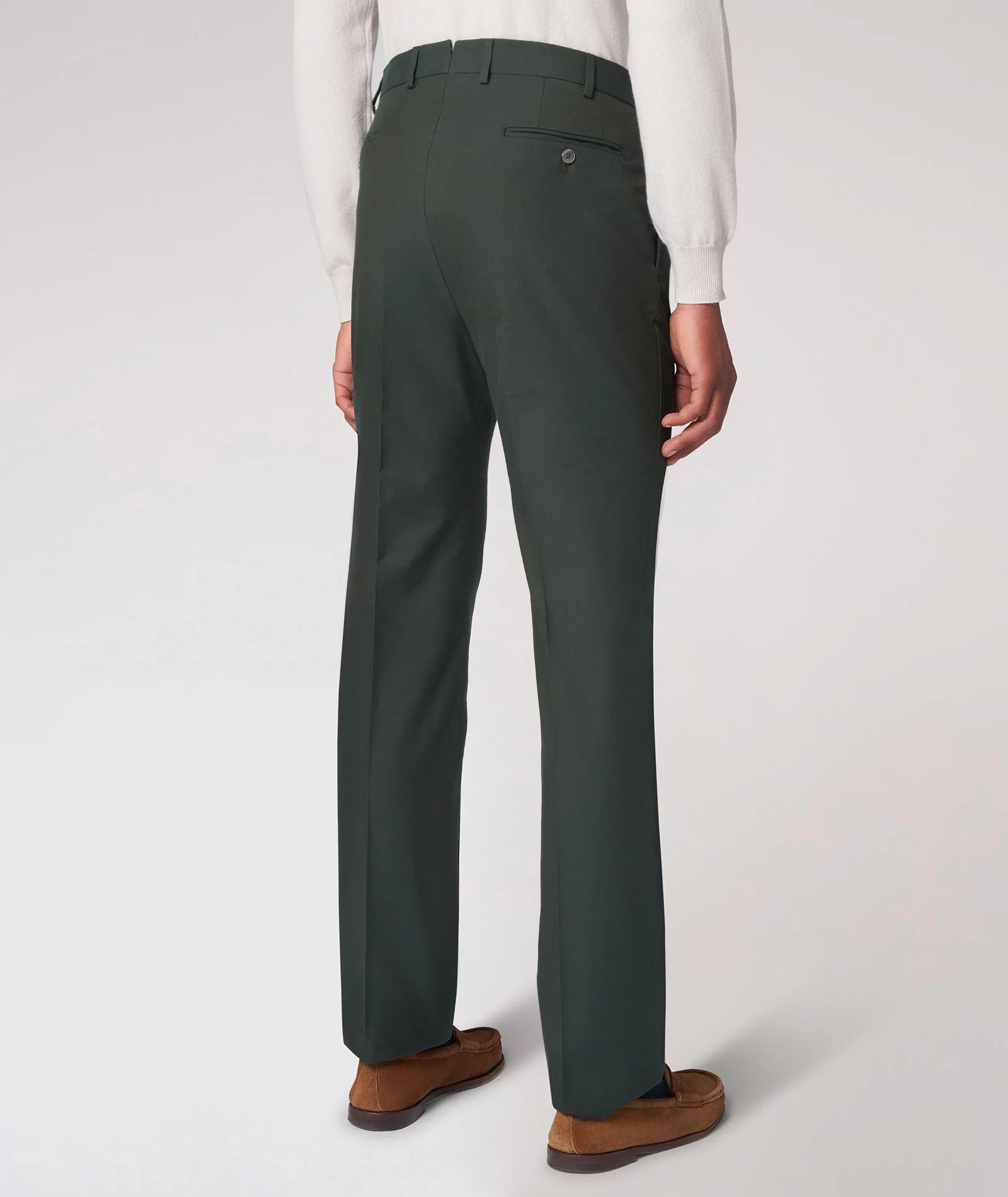 Pantaloni chino verde in twill di cotone e seta - Image 3