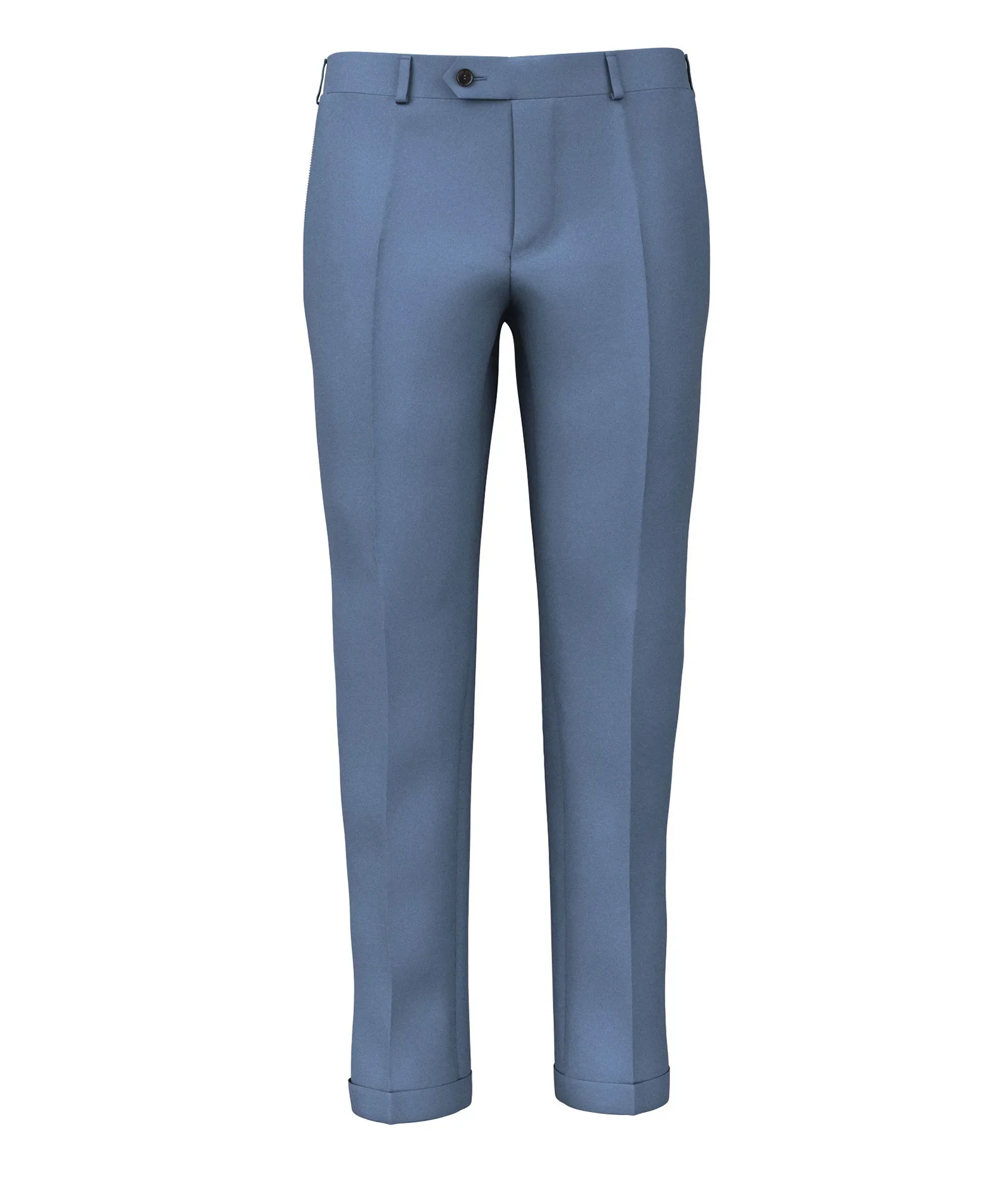 Pantaloni in flanella di lana azzurro polvere
