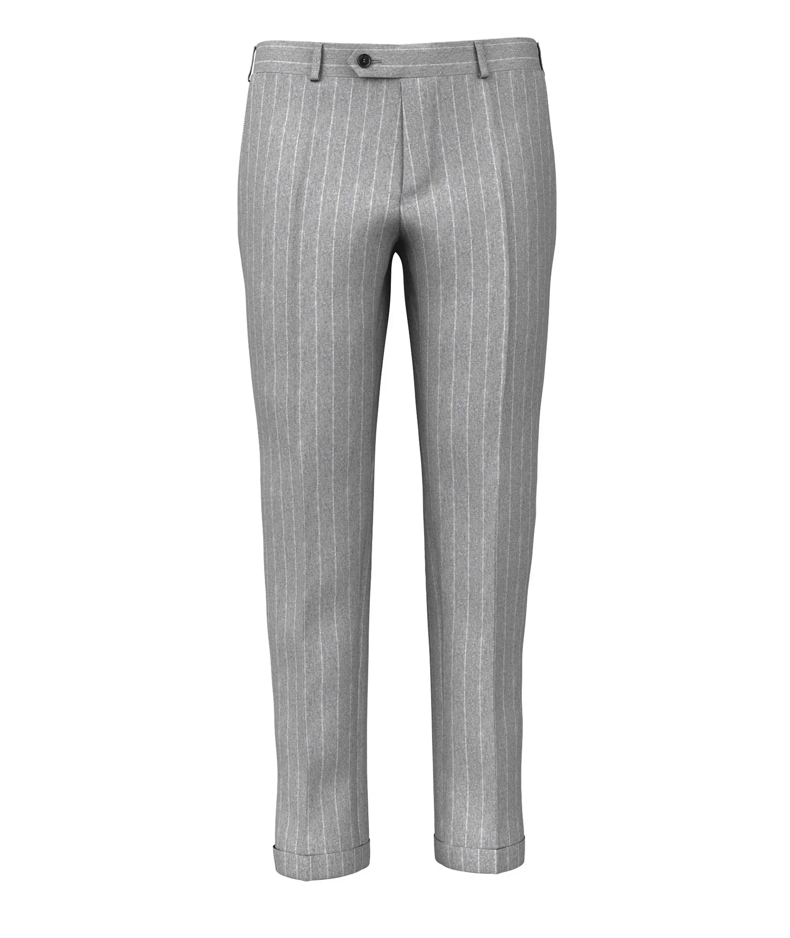 Pantaloni in flanella di lana gessato grigio