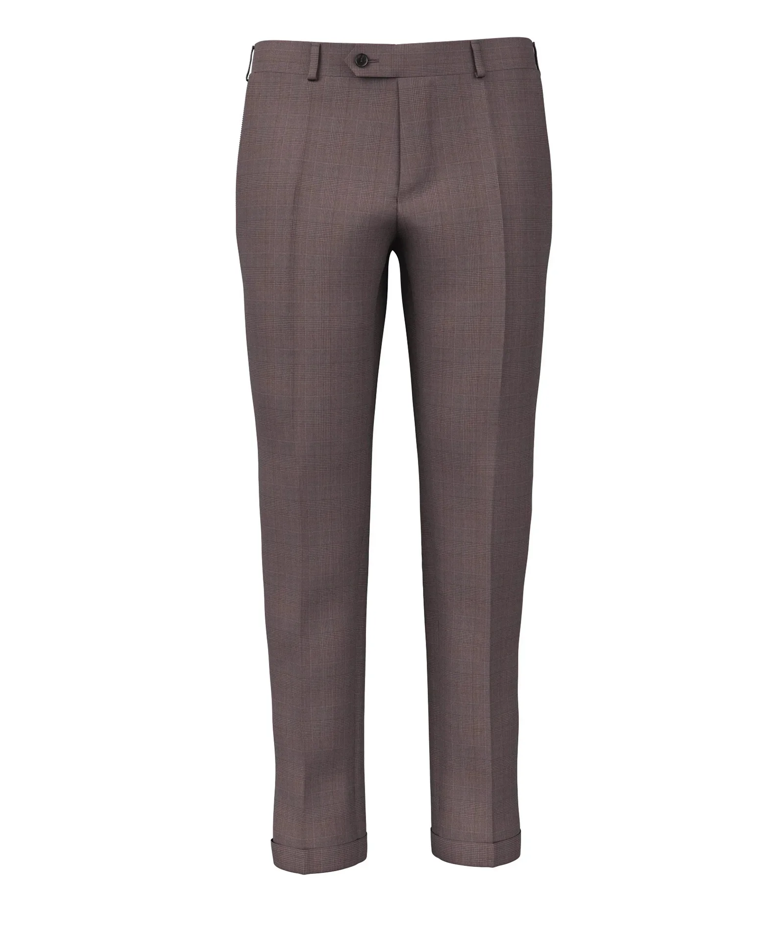 Pantaloni in lana Principe di Galles viola