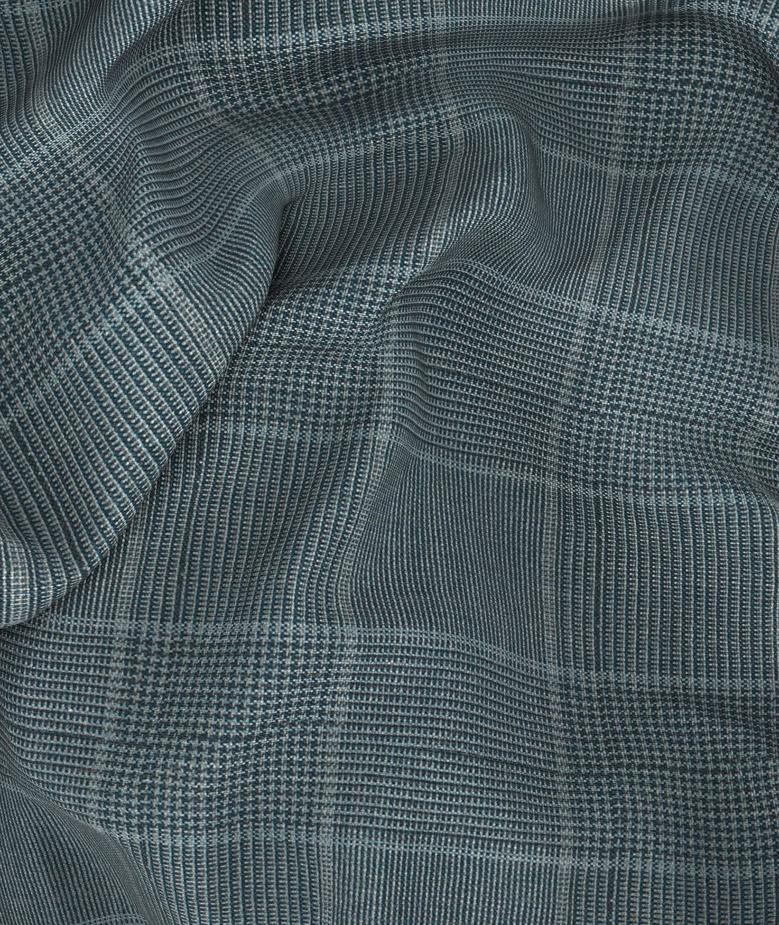 Pantaloni in lana-seta Principe di Galles grigio - Image 4