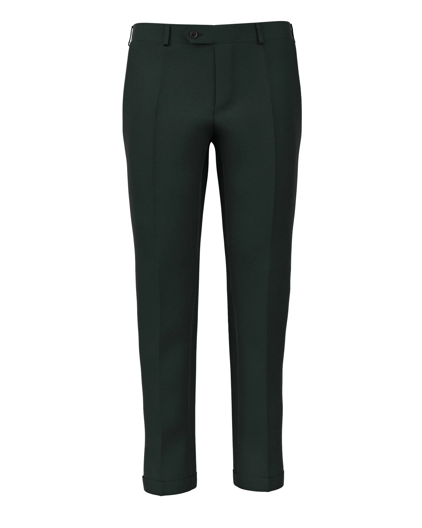 Pantaloni in twill di lana 150'S verde scuro