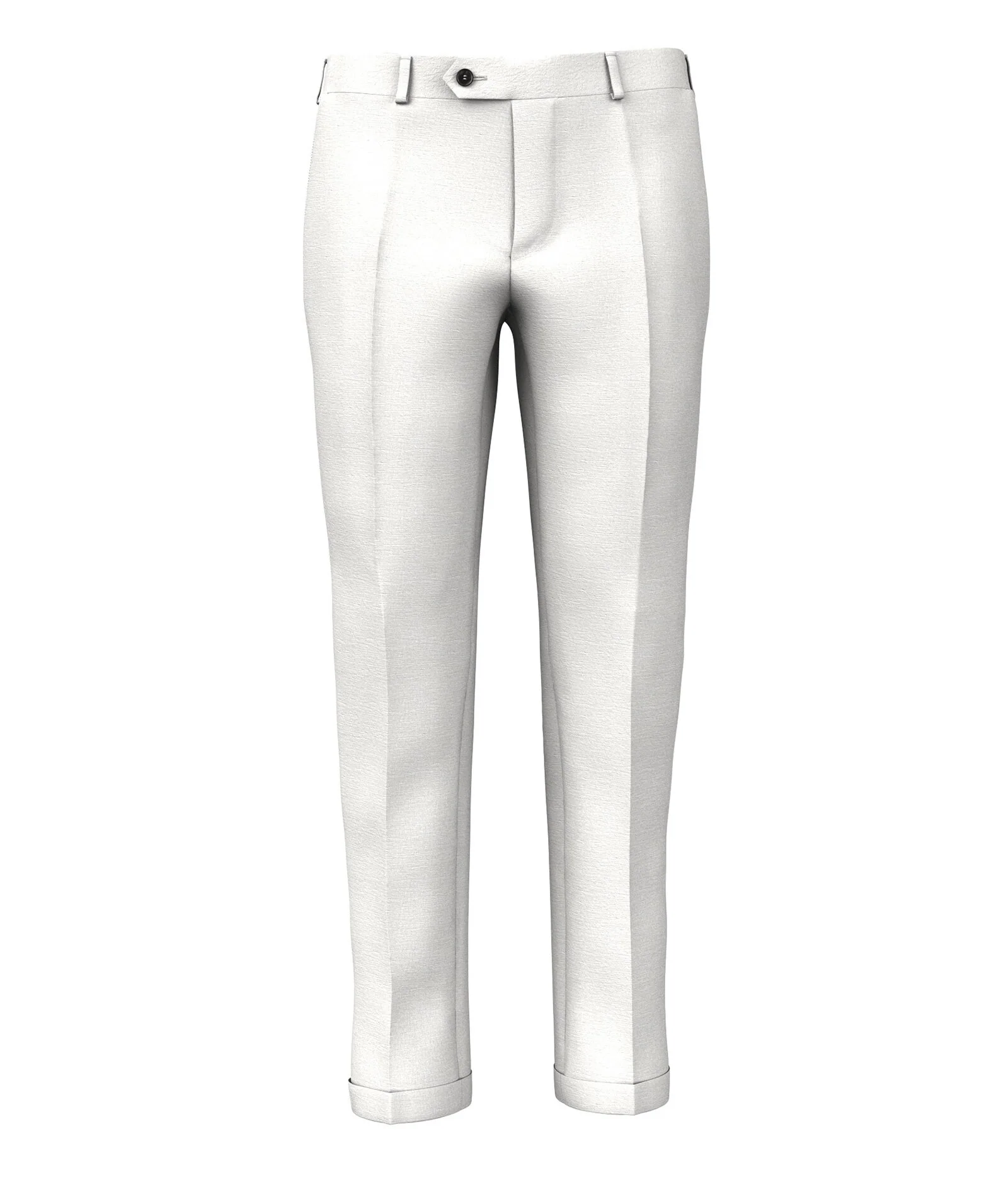 Pantaloni Su Misura da Uomo Bianco in Lino Cotone
