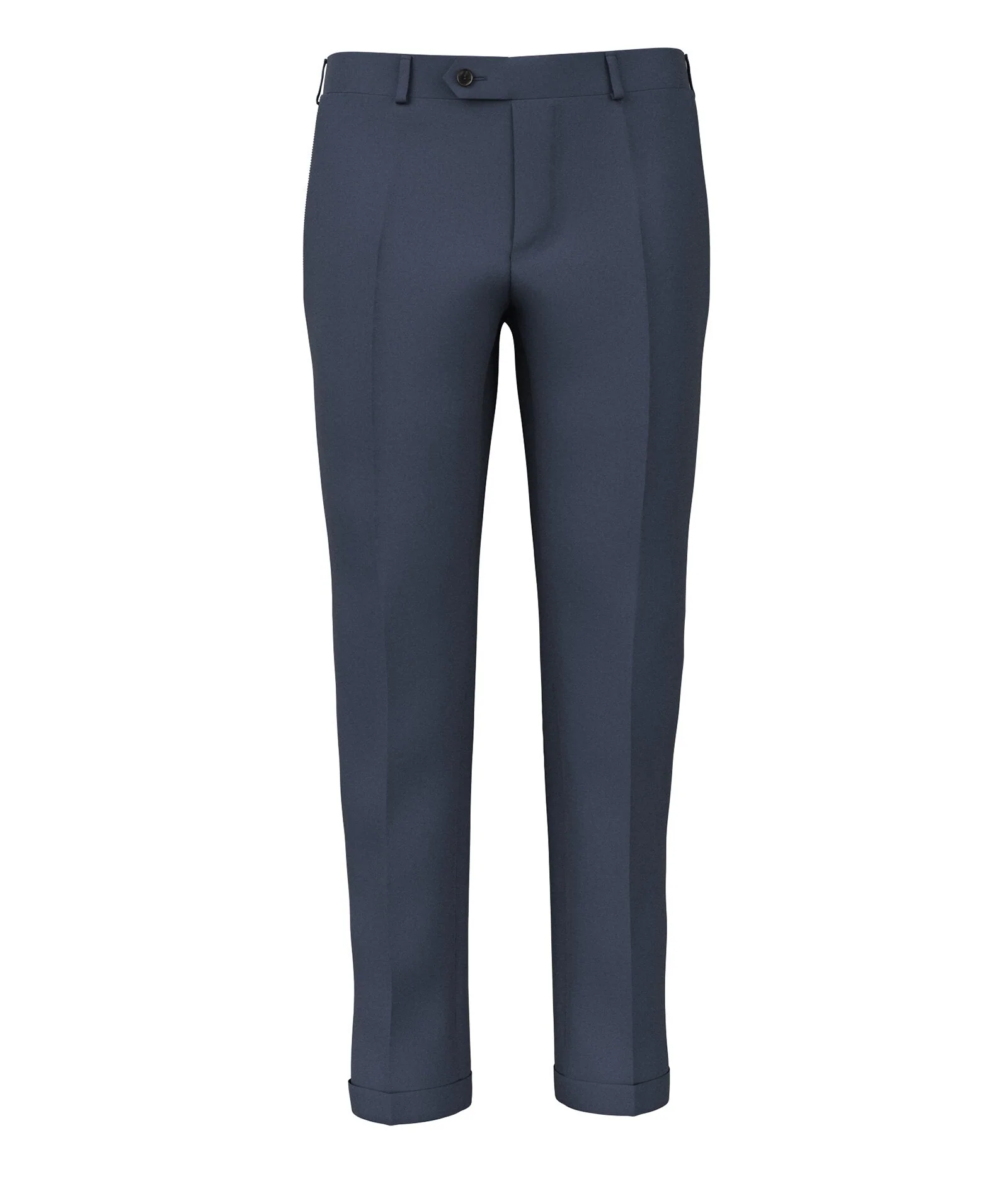 Pantaloni Su Misura da Uomo Blu Doppio Ritorto in Lana