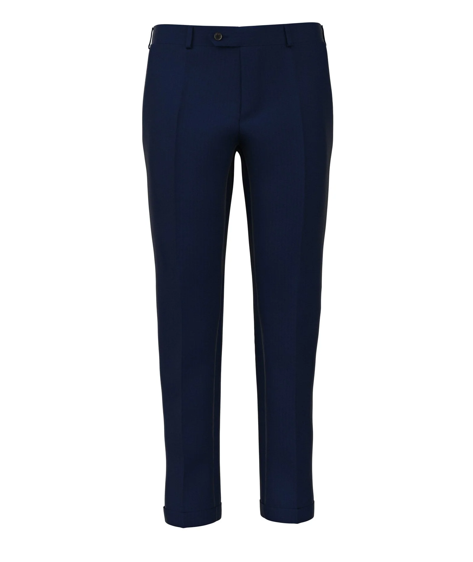 Pantaloni Su Misura da Uomo blu in lana spigata