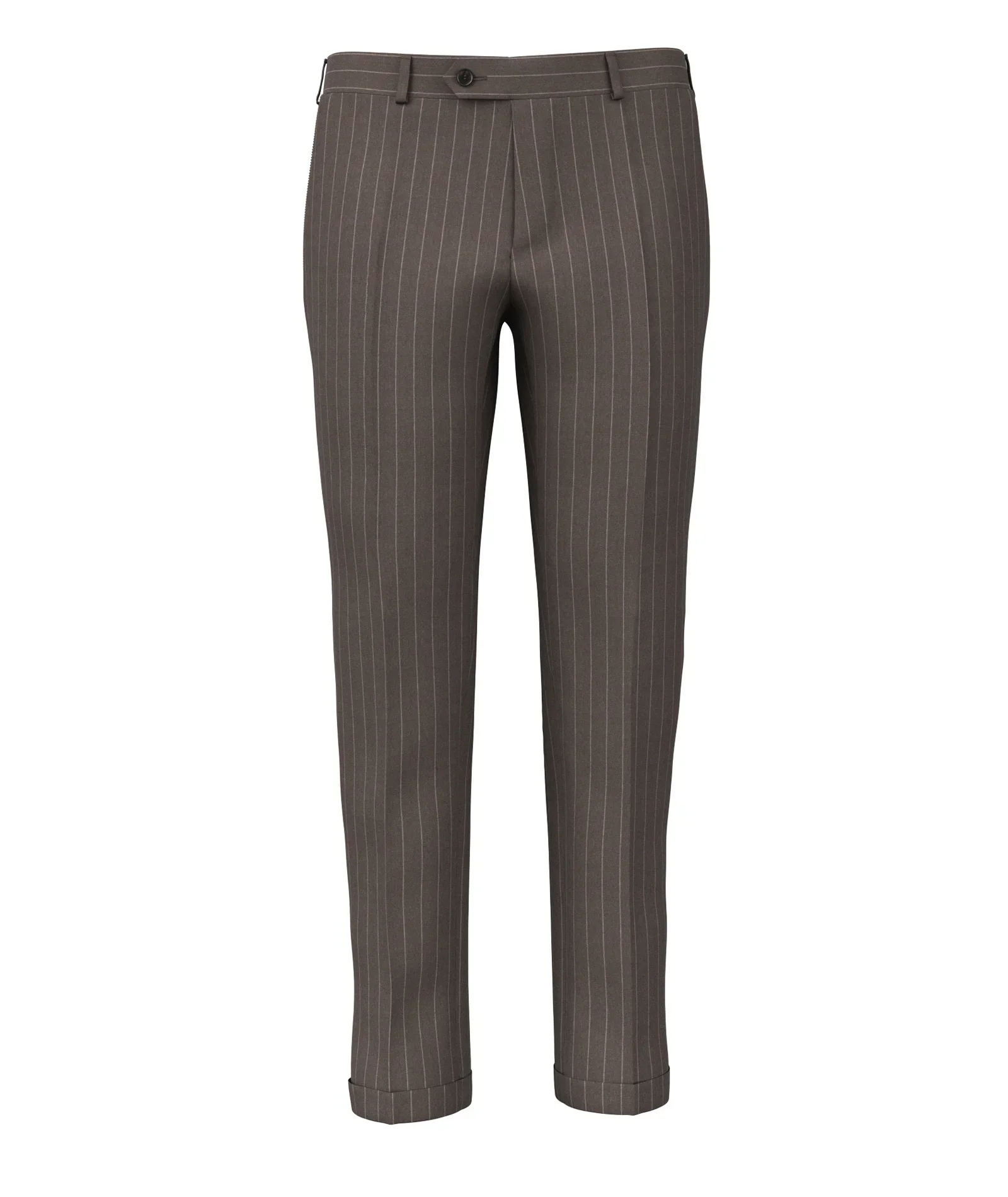 Pantaloni Su Misura da uomo marrone a righe in lana