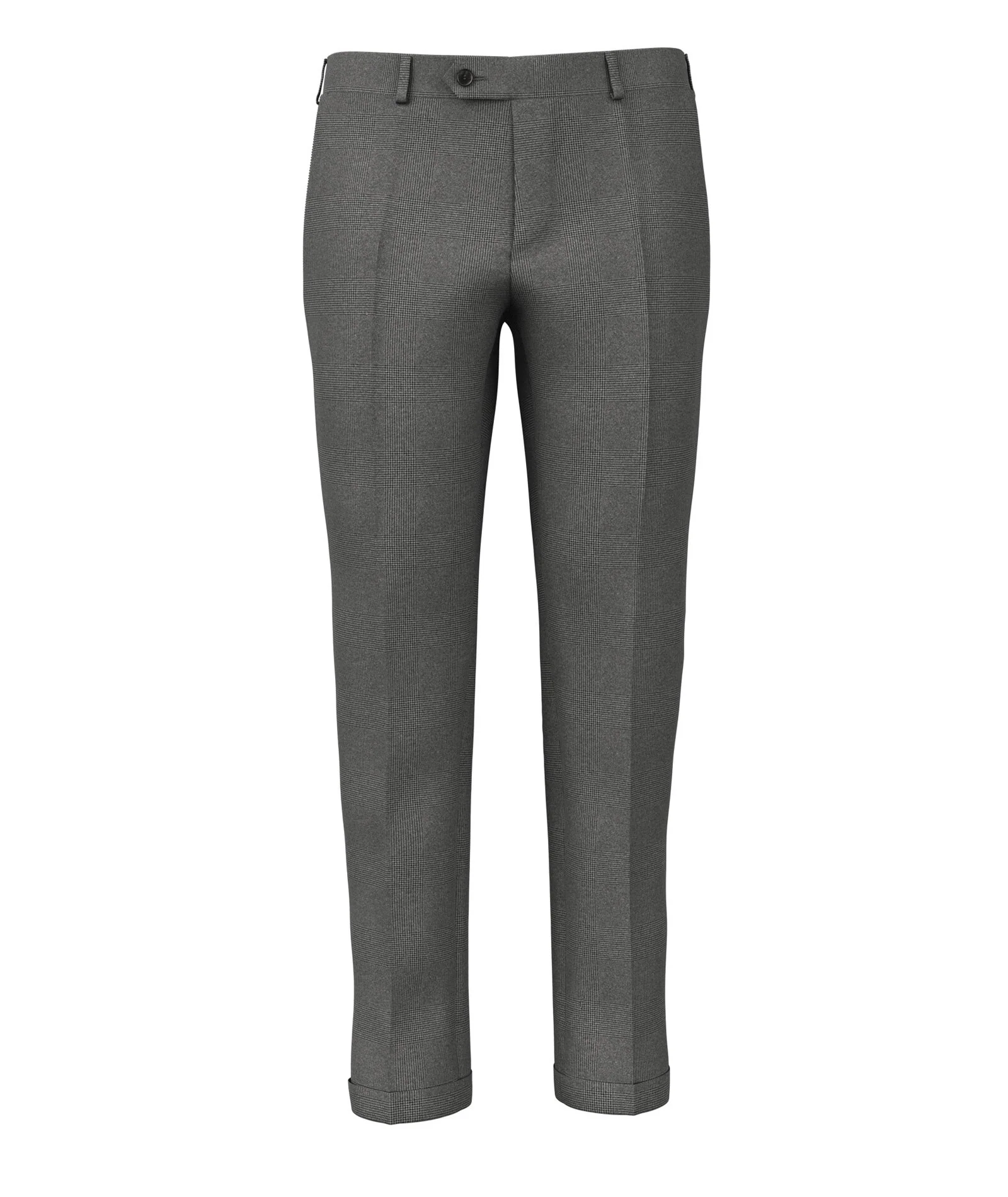 Pantaloni Su Misura da Uomo Principe di Galles in flanella di lana grigi e blu