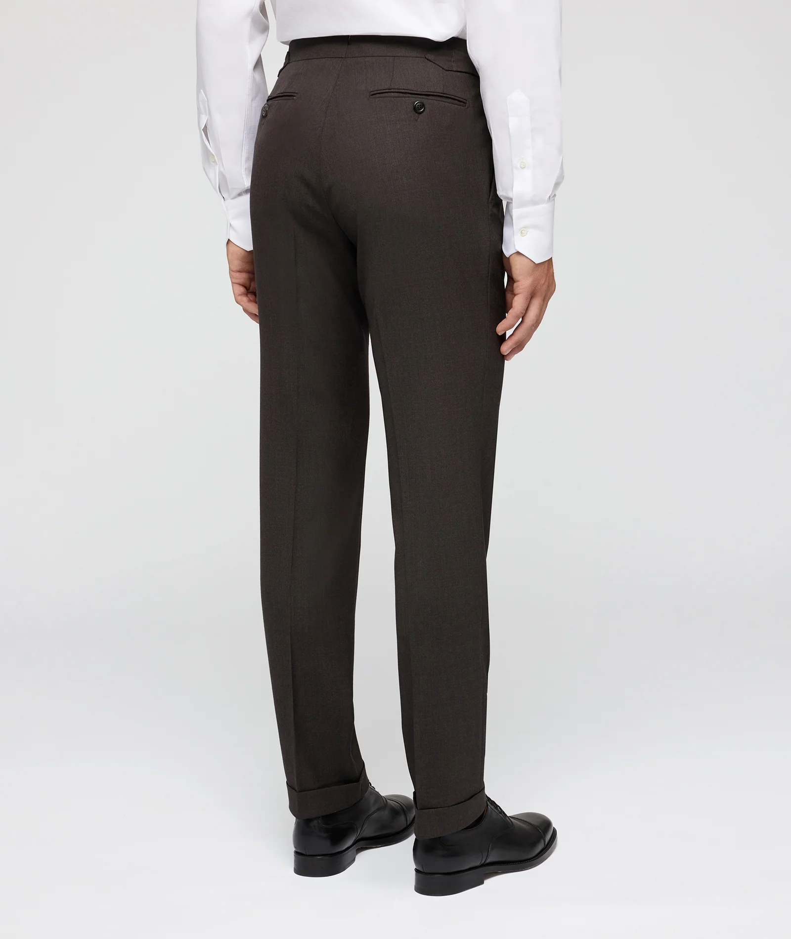 Pantaloni Su Misura marroni in flanella di lana - Image 2