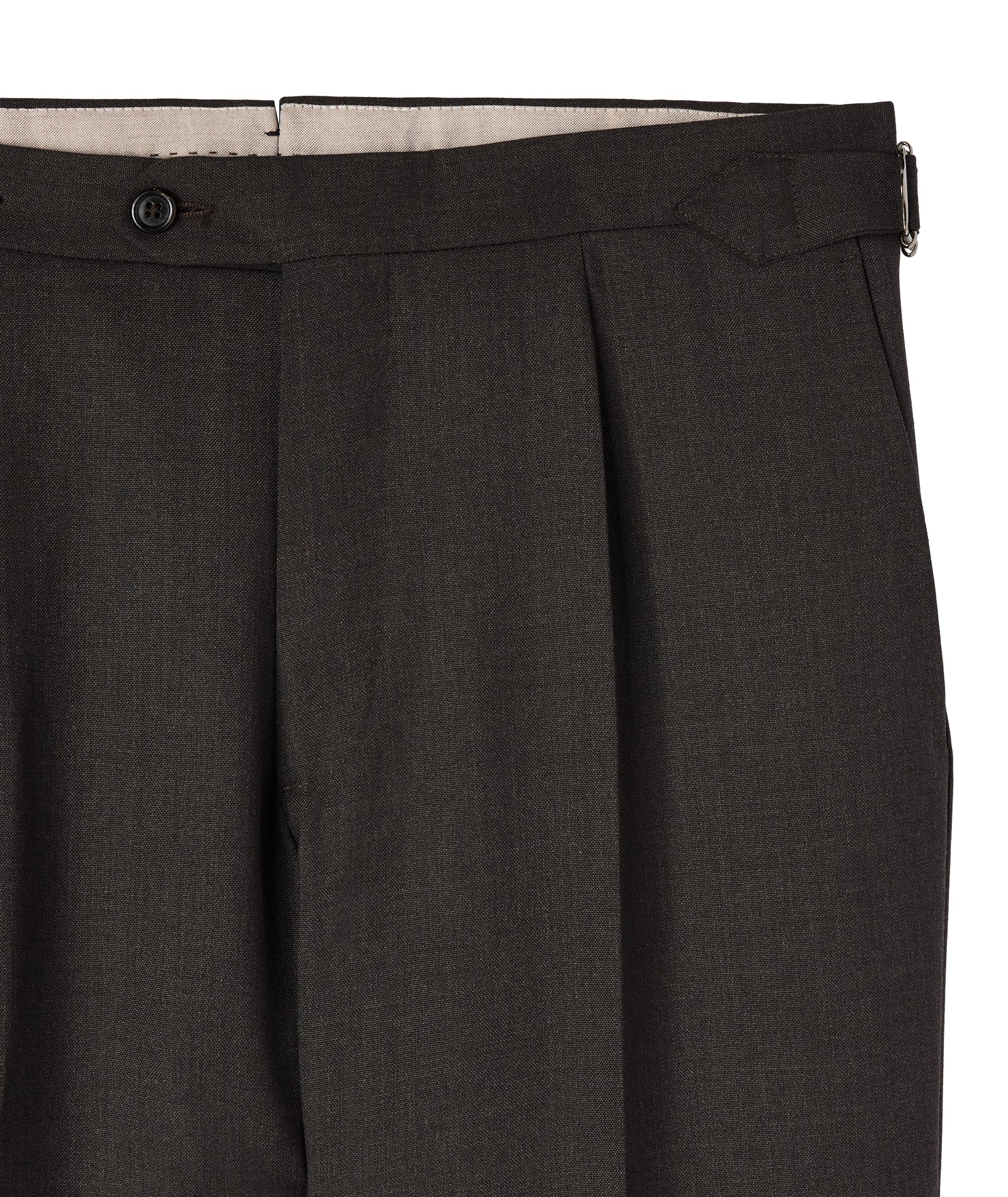 Pantaloni Su Misura marroni in flanella di lana - Image 3